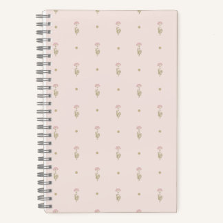 Minimale Wildblumenmuster mit Punkten Notizbuch