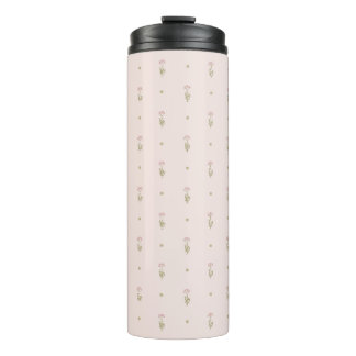 Minimale Wildblumenmuster mit Punkten, Thermosbecher