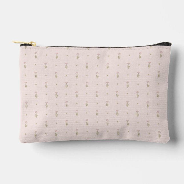 Minimale Wildblumenmuster mit Punkten Zubehörtasche (Vorderseite)
