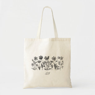 Minimale Wilf Blume , Bohemiam Minimal Tote Bag Tragetasche
