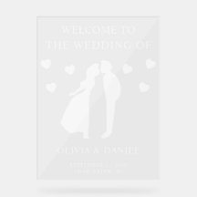 Minimale Willkommens-Acryltfel für Hochzeiten