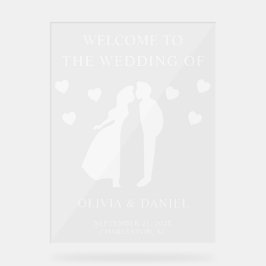 Minimale Willkommens-Acryltfel für Hochzeiten Acrylschild