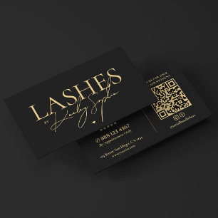 Minimale Wimpernkünstlerin Elegant Schwarz Visitenkarte