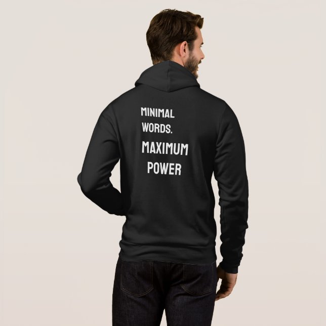 Minimale Worte. Maximale Macht – Kapuzenpullover f Hoodie (Schwarz voll)