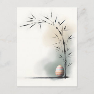 Minimale Zen-Frühlings-Bambus-Osterdekoration Feiertagspostkarte
