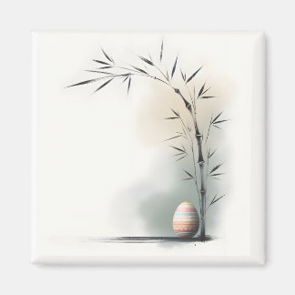 Minimale Zen-Frühlingsbambus-Osterdekoration Magnet
