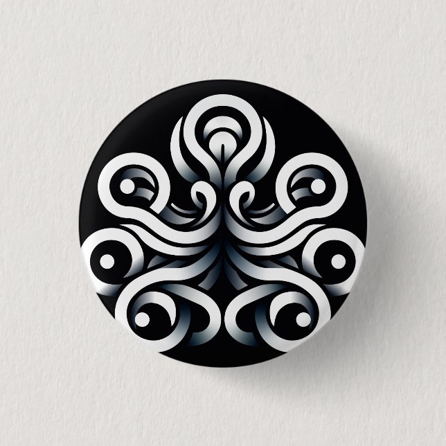 Minimale Zen Heilige Geometrische Mandala Abstrakt Button (Vorderseite)