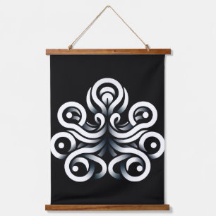 Minimale Zen Heilige Geometrische Mandala Abstrakt Wandteppich Mit Holzrahmen