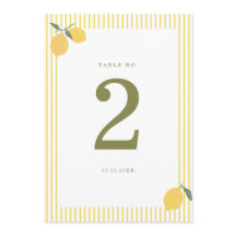 Minimale Zitronen-Amalfi-Küsten-Hochzeitstisch-Num