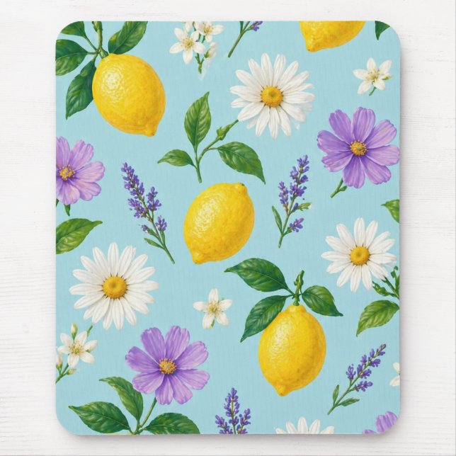Minimale Zitronenblüten Mousepad (Vorne)