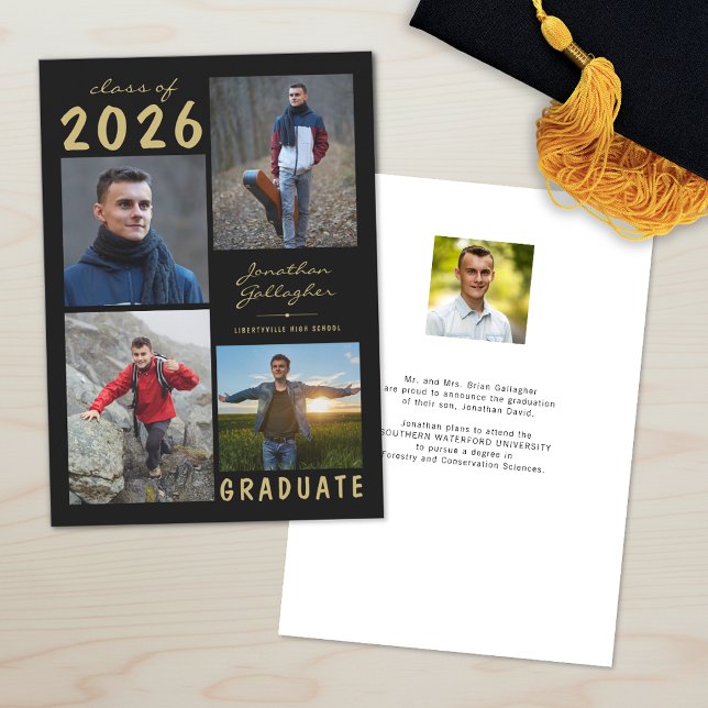 Minimaler Abschluss 5 Foto Collage Script Ankündigung (Von Creator hochgeladen)