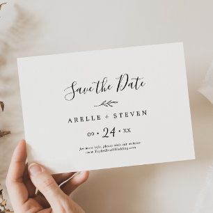 Minimaler Abstand Schwarz-weiß horizontal Save the Date