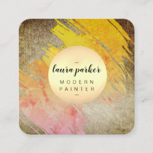 Minimaler Abstrakter Paint Artist für Wasserfarben Quadratische Visitenkarte