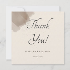 Minimaler Abstrakter Pinsel und Tinte Dankeschön K Dankeskarte