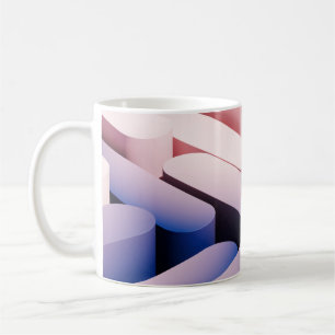 Minimaler abstrakter Spotup-Hintergrund. Blau und  Kaffeetasse
