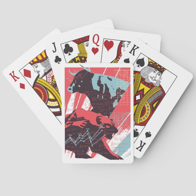 Minimaler Aktienmarkt Bull Bear Chart Spielkarten (Rückseite)