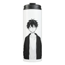 Minimaler Anime-Junge Thermal Tumbler Thermosbecher