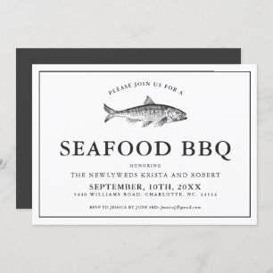 Minimaler Backyard Seafood Barbecue Einladung