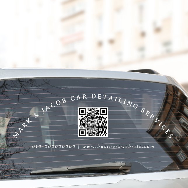 Minimaler benutzerdefinierter Text QR Code Busines Fensteraufkleber (Von Creator hochgeladen)