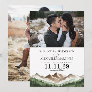 Minimaler Berg Save The Date