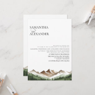 Minimaler Berg W/ Details Hochzeit Einladung