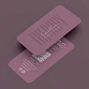 Minimaler Beruflicher Dusty Mauve Pink Therapist Visitenkarte