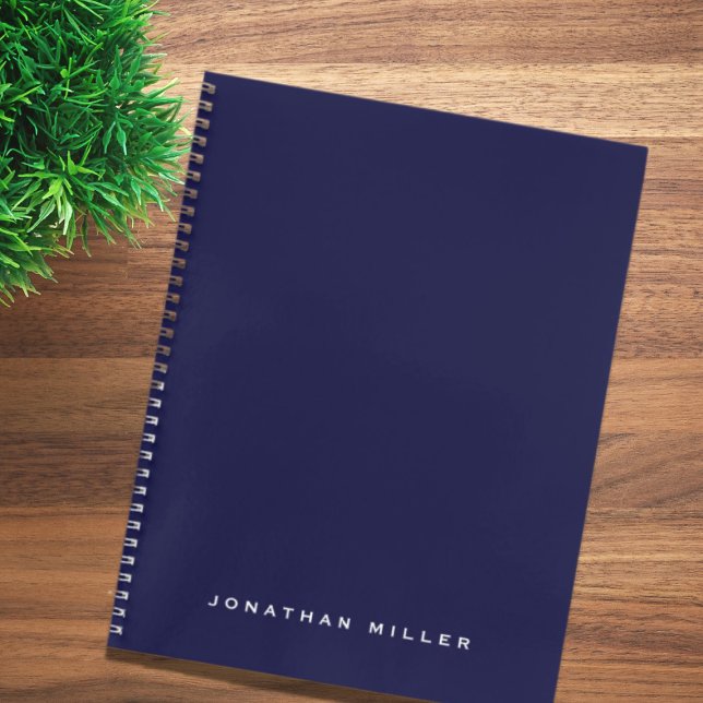 Minimaler Beruflicher Monogram Navy Blue Notizbuch (Von Creator hochgeladen)