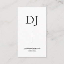 Minimaler Beruflicher Monogramm DJ Visitenkarte