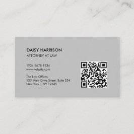 Minimaler Beruflicher QR-Code grau Visitenkarte