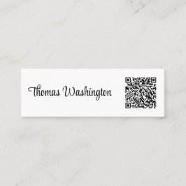 Minimaler Beruflicher QR-Code Stilvolles Skript Mini Visitenkarte