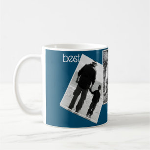 Minimaler Best Dad Ever Schwarz-Weiß-Foto-Collage Kaffeetasse