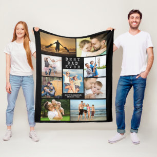 Minimaler BEST VATER EVER 9 FotoCollage Personalis Fleecedecke