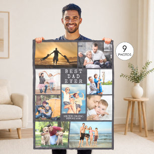 Minimaler BESTER VATER ALLEZEIT Foto-Collage Perso Fleecedecke