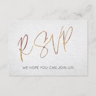 Minimaler Black & White Rose Gold-Typ Hochzeit RSV Einladung