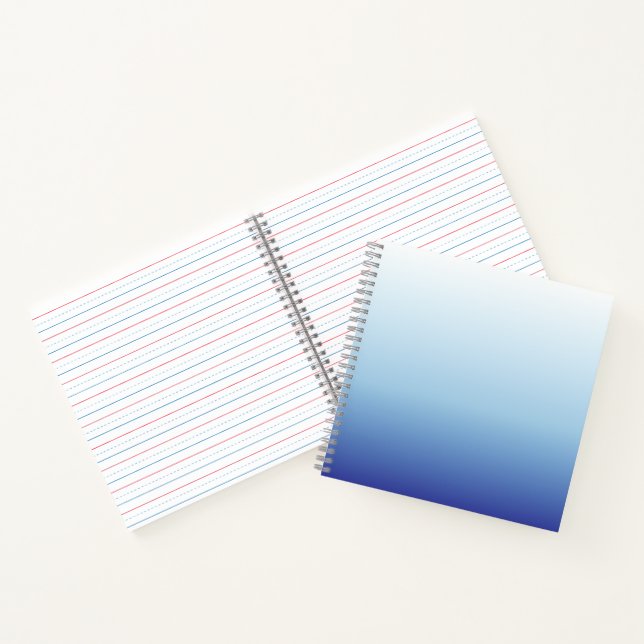 Minimaler Blauverlauf-Hintergrund Notizbuch (Innenseite)