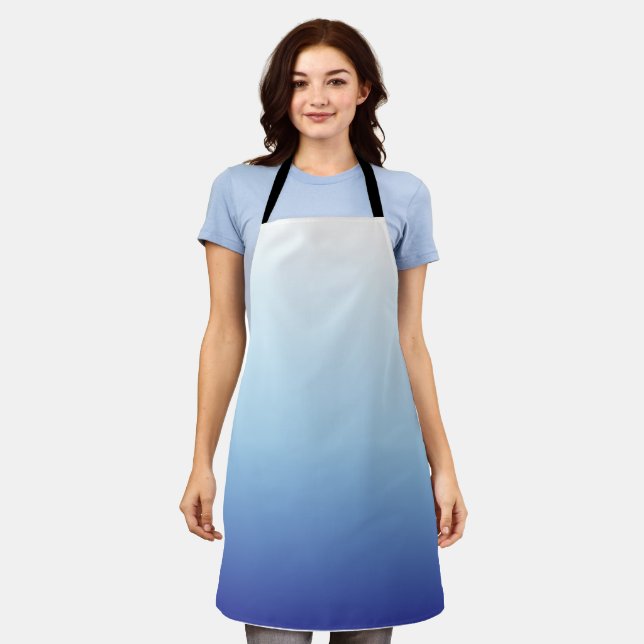 Minimaler Blauverlauf-Hintergrund Schürze (Getragen)