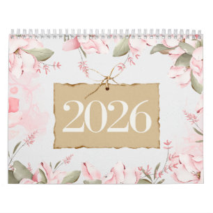 Minimaler Blumenkalender mit Zitaten Kalender
