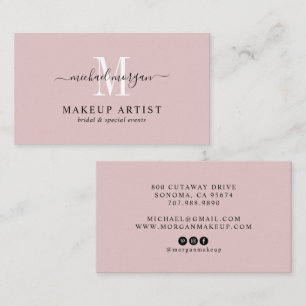 Minimaler Blush-Pink-Makeup-Artist Visitenkarte