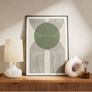 Minimaler Bogen aus der Mitte des Jahrhunderts mit Poster