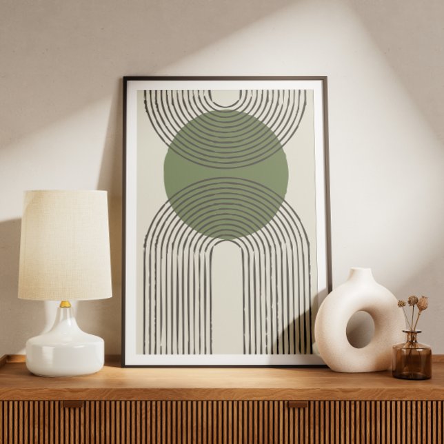 Minimaler Bogen aus der Mitte des Jahrhunderts mit Poster (Von Creator hochgeladen)