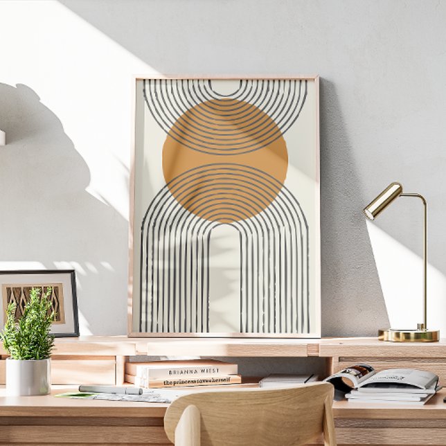Minimaler Bogen aus der Mitte des Jahrhunderts mit Poster (Von Creator hochgeladen)