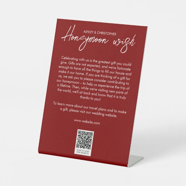 Minimaler Botanischer Blumenfonds Ruby Red Honeymo Sockelschild (Vorderseite)