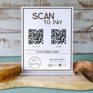 Minimaler brauner 2 QR-Code für Geschäftsscanner z Poster