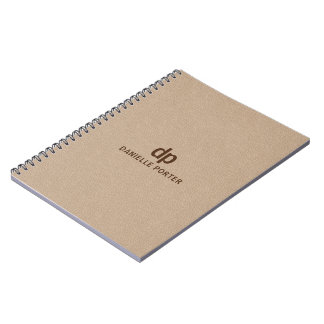 Minimaler brauner Lederdruck Notizblock