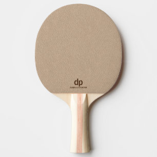 Minimaler brauner Lederdruck Tischtennis Schläger