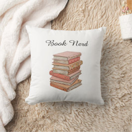 Minimaler Bücherliebhaber Nerd Elegantes Geschenk Kissen