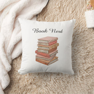 Minimaler Bücherliebhaber Nerd Elegantes Geschenk Kissen