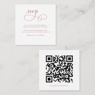 Minimaler Budget Script QR Code Hochzeit RSVP Kart Begleitkarte