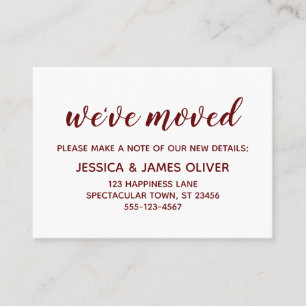 Minimaler Burgund auf der weißen Karte "Wir haben