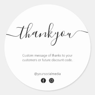 Minimaler Business Thankyou Order Packaging Runder Aufkleber